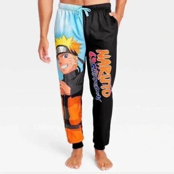 🆕 Naruto Shippuden Unisex Blue & Black Anime Pajamas Pants | PJs | 4651 Large - Picture 1 of 2